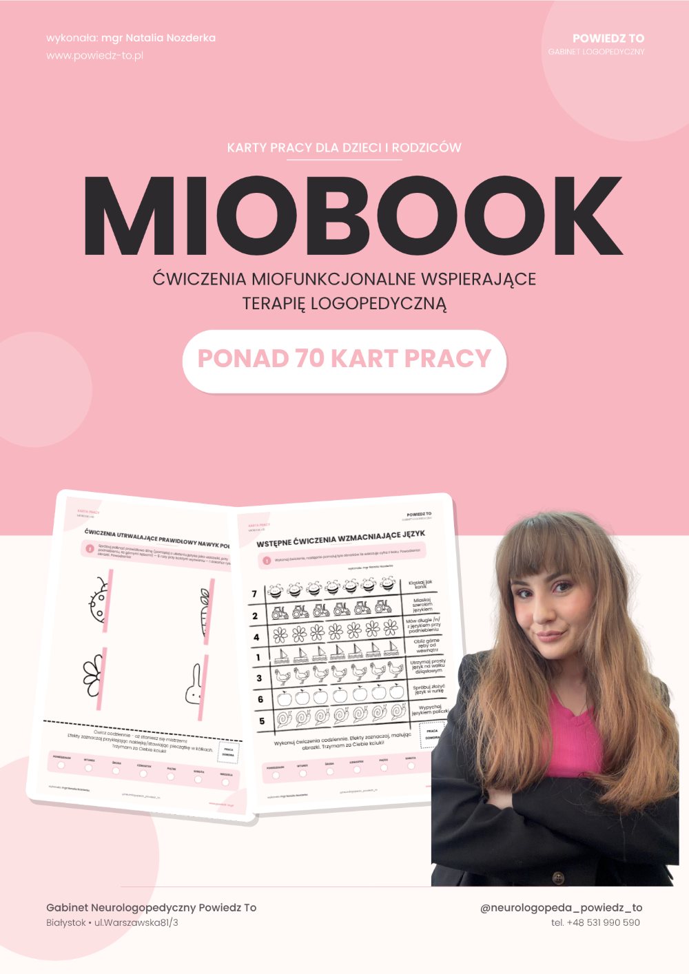 Miobook, zestaw kart pracy z cwiczeniami miofunkcjonalnymi dla dzieci