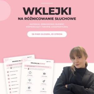 Wklejki na różnicowanie słuchowe, okładka materiału, 26 par głosek i 81 stron